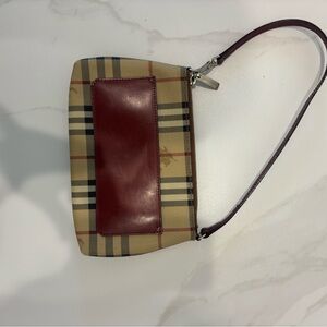 Burberry Tan and Red Plaid Wristlet